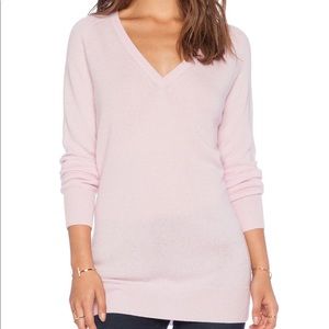 Equipment Asher Cashmere V-neck in Cool Petal Pink